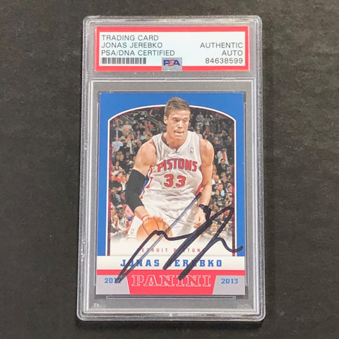 2012-13 Panini #86 Jonas Jerebko Signed Card AUTO PSA Slabbed Pistons