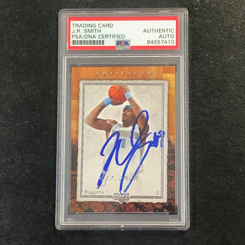 2007-08 Artifacts Basketball #24 J.R. Smith Signed AUTO PSA Slabbed Nuggets