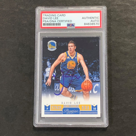 2012-13 Panini Prestige #12 David Lee Signed Card AUTO PSA Slabbed Warriors