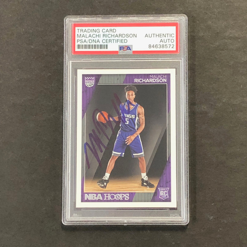 2016-17 NBA Hoops #279 Malachi Richardson Signed Card AUTO PSA Slabbed RC Kings