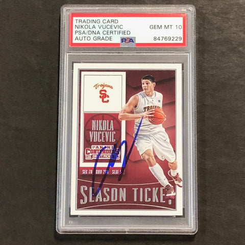 2015-16 Contenders Draft Picks Season Ticket #76 Nikola Vucevic Signed Card AUTO PSA Slabbed USC