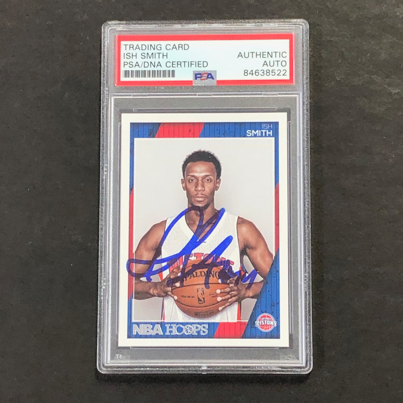 2016-17 NBA Hoops #5 Ish Smith Signed Card AUTO PSA Slabbed Pistons