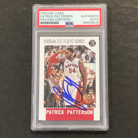 2015-16 NBA Hoops #196 Patrick Patterson Signed Card AUTO PSA Slabbed Raptors