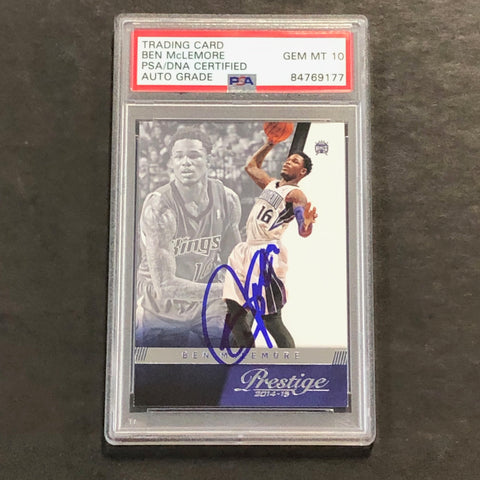 2014-15 Panini Prestige #6 Ben McLemore Signed Card AUTO 10 PSA Slabbed Kings