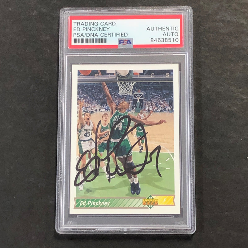 1993-94 Fleer #257 Ed Pinckney Signed Card AUTO PSA Slabbed Celtics