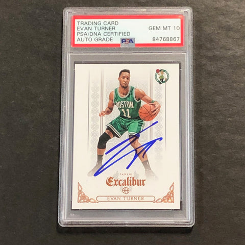 2014-15 Panini Excalibur #134 Evan Turner Signed Card AUTO 10 PSA Slabbed Celtics