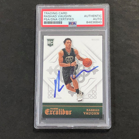 2015-16 Panini Excalibur #175 Rashad Vaughn Signed Card AUTO PSA Slabbed RC Bucks