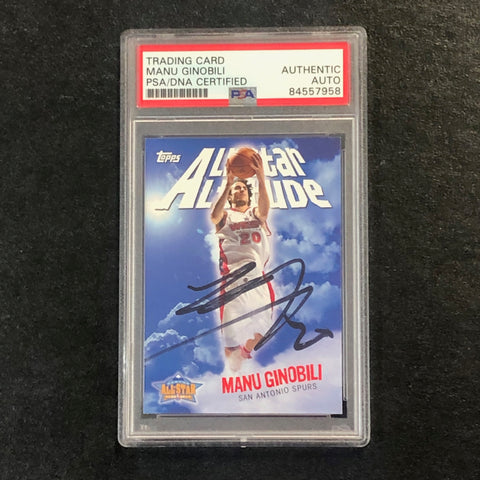 2005-06 Topps All-Star Altitude #AS-MG Manu Ginobili Signed Card AUTO PSA Slabbed Spurs