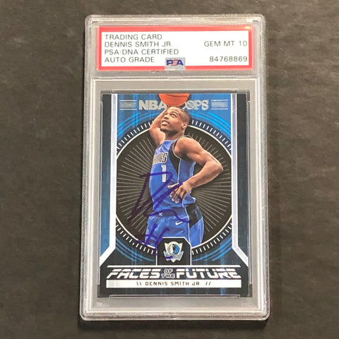 2017 NBA Faces of the Future #9 Dennis Smith Jr. Signed Card AUTO 10 PSA Slabbed Mavericks
