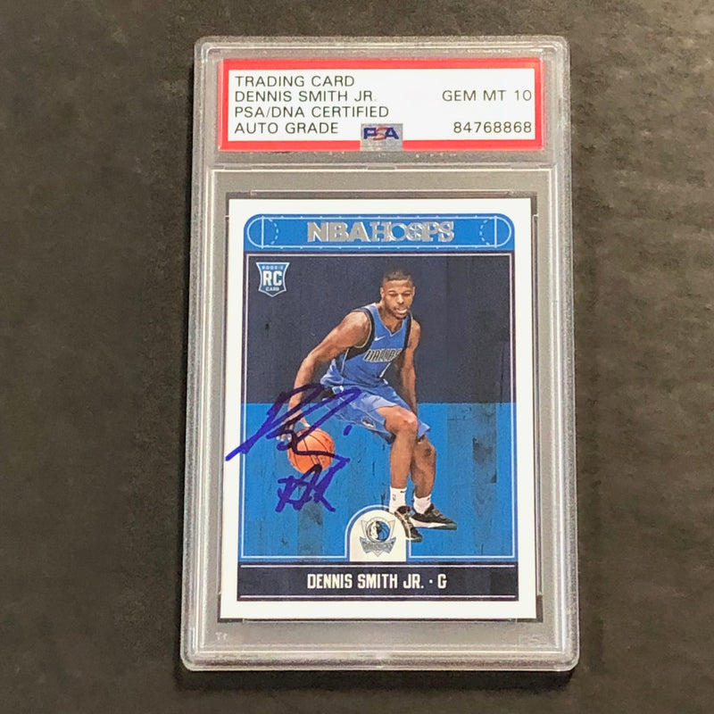 2017-18 Panini NBA Hoops #259 Dennis Smith Jr. Signed Card AUTO 10 PSA Slabbed Mavericks