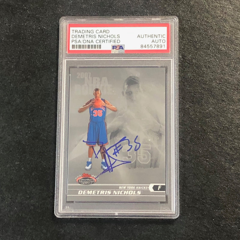 2007-08 Topps Stadium Club #147 Demetris Nichols Signed Card AUTO PSA Slabbed Knicks