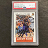 2015-16 NBA Hoops #134 Markieff Morris Signed Card AUTO GRADE 10 PSA Slabbed Suns