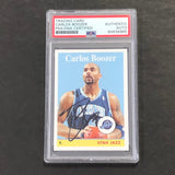 2008-09 Topps #8 Carlos Boozer Signed Card AUTO PSA Slabbed Jazz
