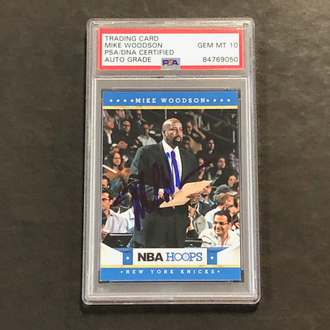 2012-13 NBA Hoops #21 Mike Woodson Signed Card AUTO 10 PSA/DNA Slabbed Knicks