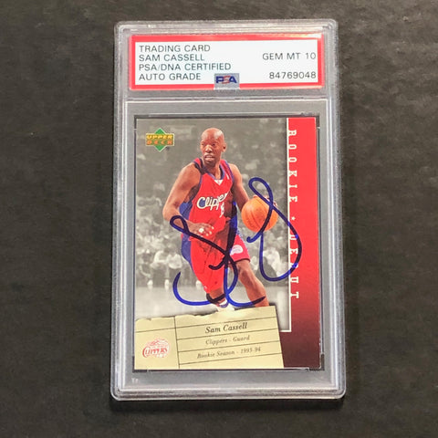 2006-07 Upper Deck Basketball #38 Sam Cassell Signed Card AUTO 10 PSA Slabbed Clippers