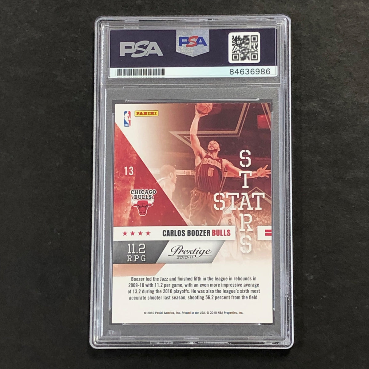 2010-11 Panini Prestige Stat Stars #13 Carlos Boozer Signed Card AUTO ...