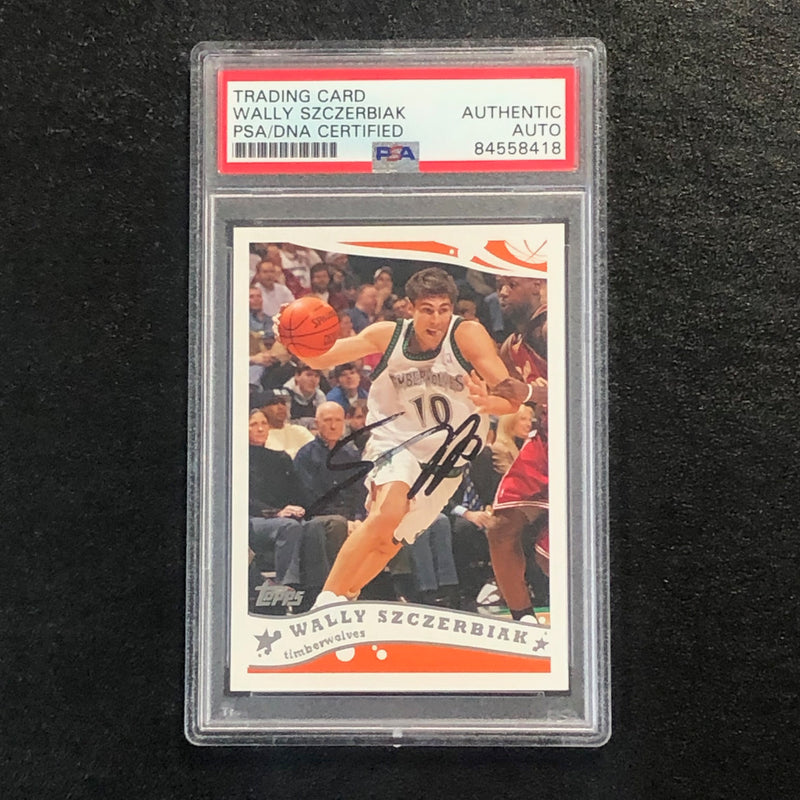 2005-06 Topps #158 Wally Szczerbiak Signed Card AUTO PSA Slabbed Minnesota Timberwolves