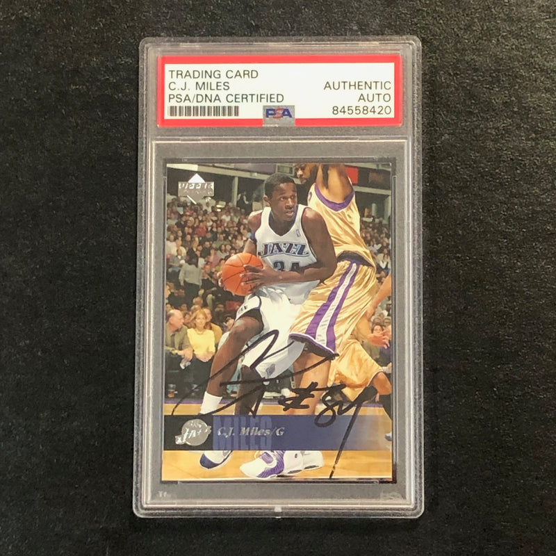 2006-07 Upper Deck #192 C.J. Miles Signed Card PSA Slabbed Jazz