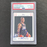 2007-08 Topps #12 Thaddeus Young Signed Card AUTO PSA Slabbed RC