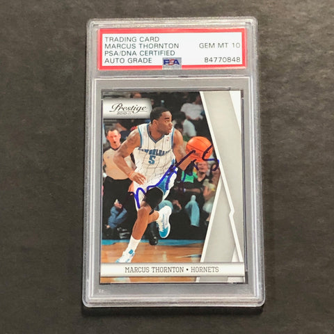 2010-11 Panini Prestige #76 Marcus Thornton Signed Card AUTO 10 PSA Slabbed Hornets