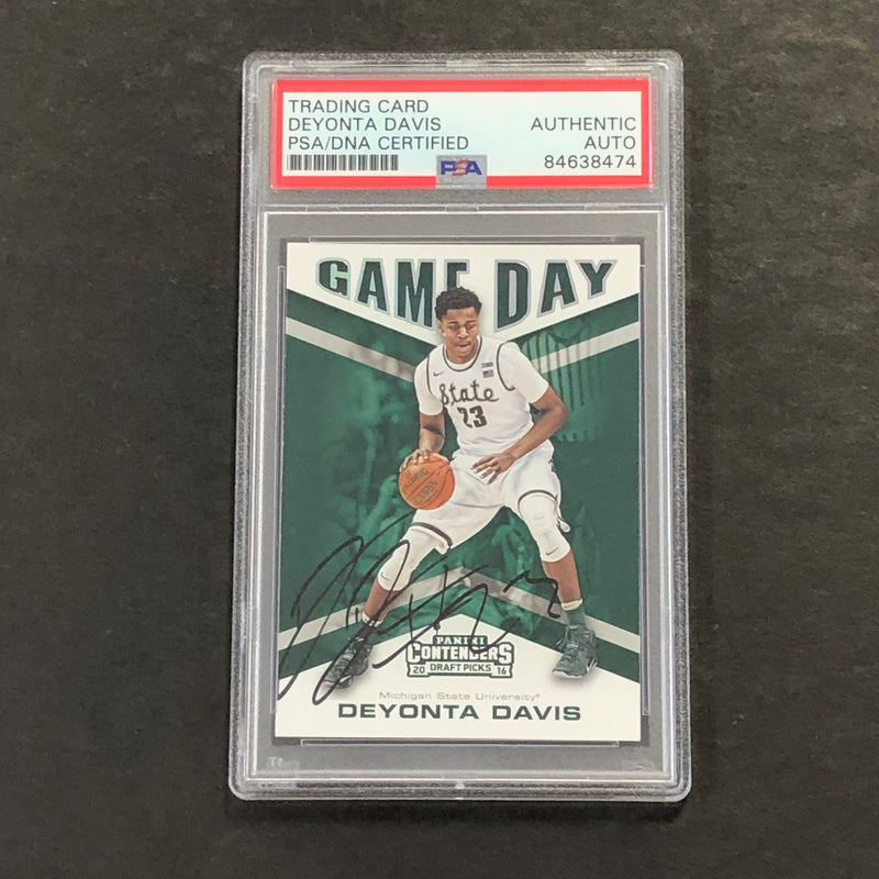 2016-17 Panini Contenders Draft Pick #11 Deyonta Davis Signed Card AUTO PSA Slabbed RC