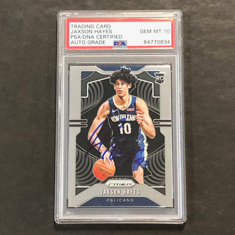 2019-20 Panini Prizm #254 Jaxson Hayes Signed Card AUTO 10 PSA Slabbed RC Pelicans