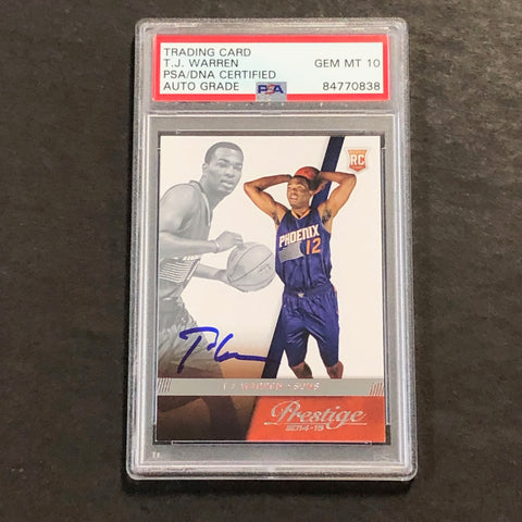 2014-15 Panini Prestige #173 TJ WARREN Signed Rookie Card AUTO 10 PSA Slabbed RC Suns