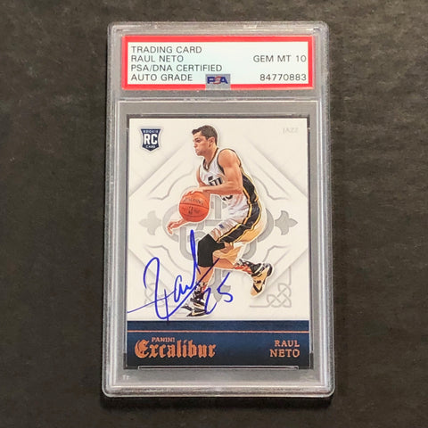 2015-16 Panini Excalibur #161 Raul Neto Signed Card AUTO 10 PSA Slabbed RC Jazz