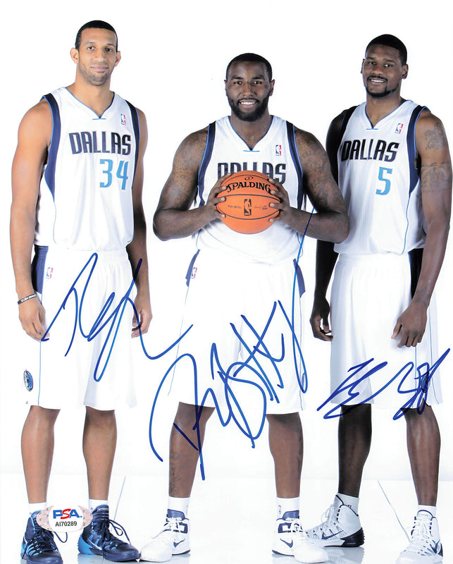 DEJUAN BLAIR BERNARD JAMES BRANDAN WRIGHT signed 8x10 photo PSA/DNA Dallas Mavericks Autographed