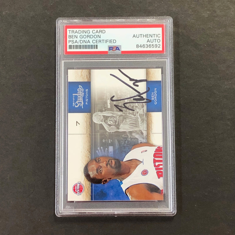 2009-10 Panini America #75 Ben Gordon Signed Card AUTO PSA Slabbed Pistons