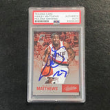 2012-13 Absolute Basketball #38 Wesley Matthews Signed Card AUTO PSA Slabbed Trailblazers