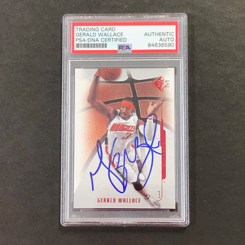 2008-09 Upper Deck #24 Gerald Wallace Signed Card AUTO PSA Slabbed Bobcats