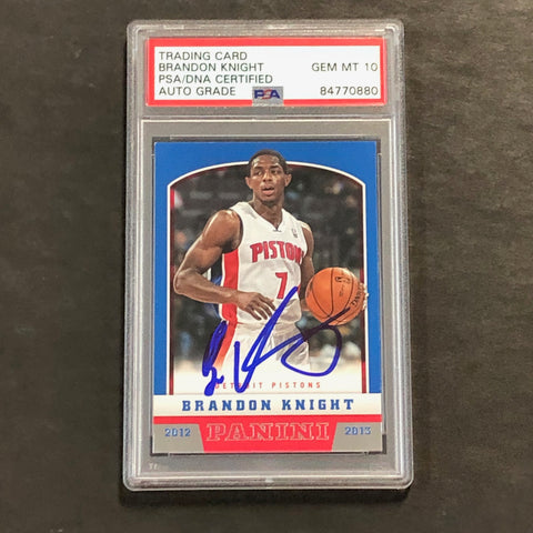 2012-13 Panini #202 Brandon Knight Signed Card AUTO 10 PSA Slabbed Pistons