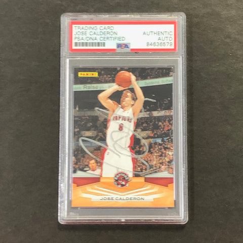 2009-10 Panini Basketball #45 Jose Calderon Signed Card AUTO PSA Slabbed Raptors