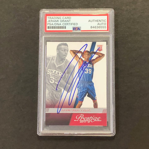 2014-15 Panini Prestige #194 Jerami Grant Signed Card AUTO PSA Slabbed RC 76ers