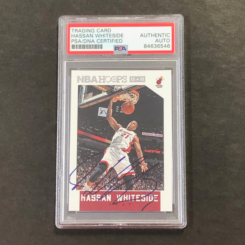 2015-16 Panini Hoops #141 Hassan Whiteside Signed Card AUTO PSA Slabbed Heat