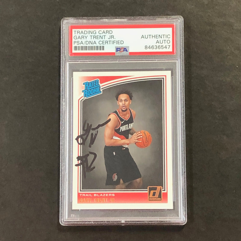 2018-19 Panini Donruss Rated Rookie #199 Gary Trent Jr. Signed Rookie Card AUTO PSA Slabbed RC Blazers