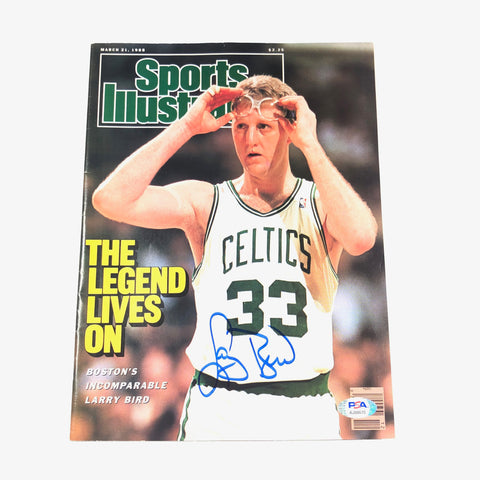 Larry Bird signed SI Magazine PSA/DNA Autographed Celtics No Label