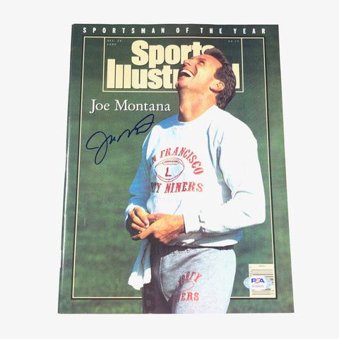 JOE MONTANA Signed SI Magazine PSA/DNA 49ers Autographed No Label