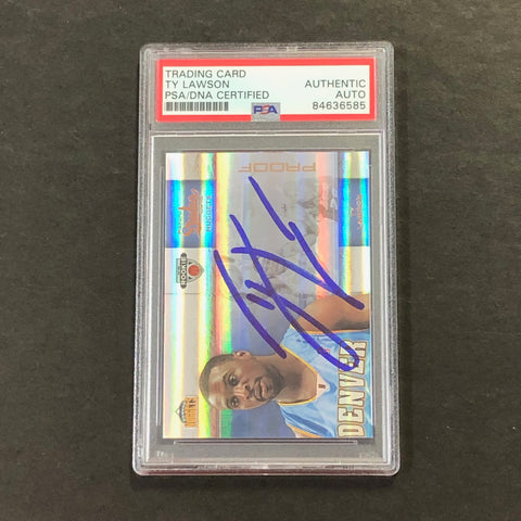 2010-11 Panini Studio #121 Ty Lawson Signed Card AUTO PSA Slabbed Nuggets