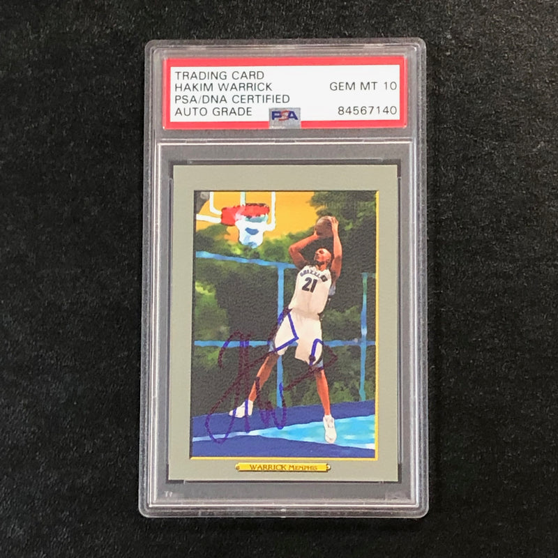 2006-07 Topps Turkey Red #68 Hakim Warrick Signed Card AUTO 10 PSA Slabbed Grizzlies