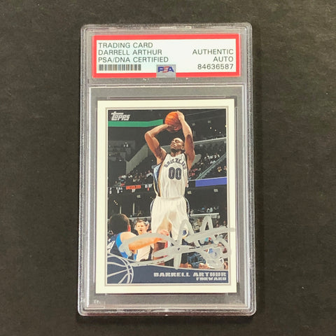 2009 Topps #140 Darrell Arthur Signed Card AUTO PSA Slabbed Grizzlies