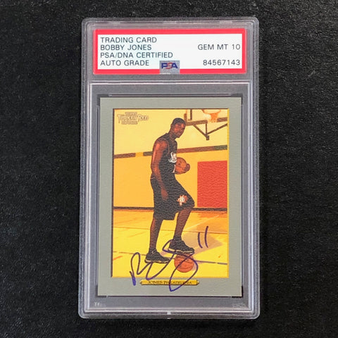 2006-07 Topps Turkey Red #194 Bobby Jones Signed Card AUTO 10 PSA Slabbed 76ers