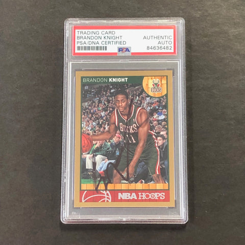 2013-14 NBA Hoops #159 Brandon Knight Signed Card AUTO PSA Slabbed Bucks