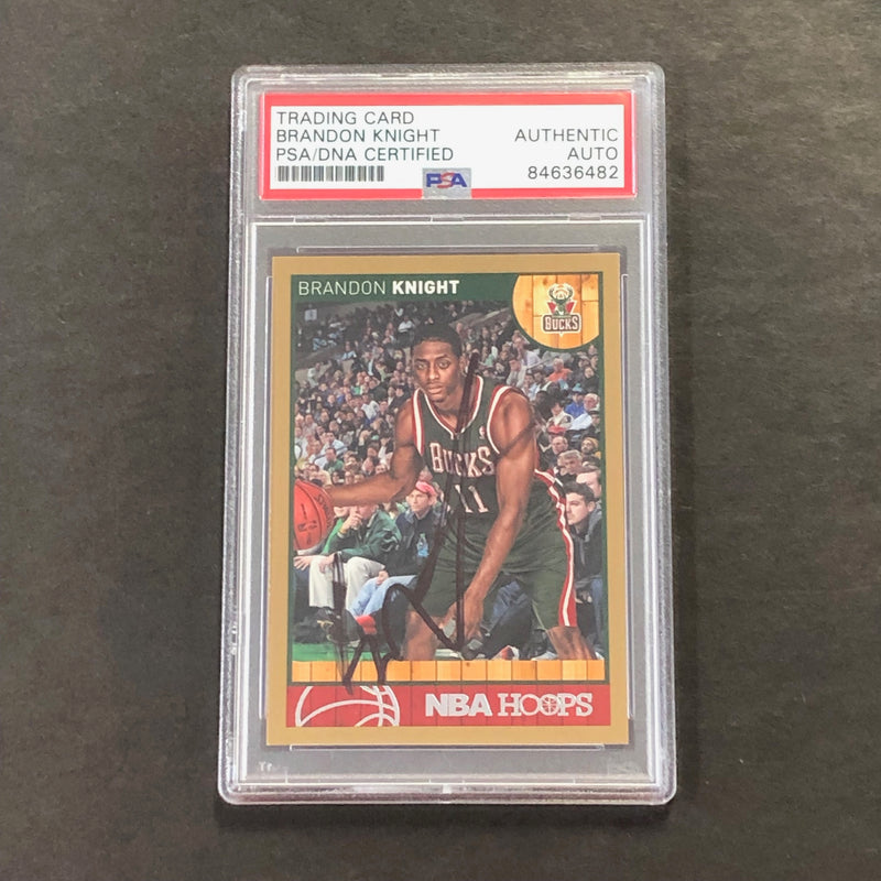 2013-14 NBA Hoops #159 Brandon Knight Signed Card AUTO PSA Slabbed Bucks
