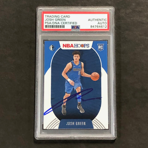 2020-21 Panini NBA Hoops #212 Josh Green Signed Card AUTO PSA Slabbed RC Mavericks