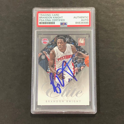 2013-14 Panini Elite #102 Brandon Knight Signed Card AUTO PSA Slabbed Bucks