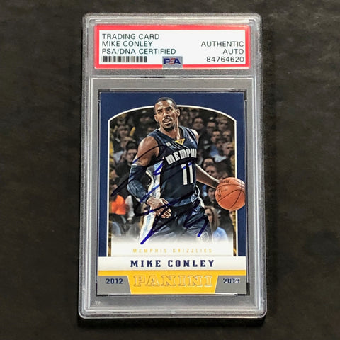 2012-13 Panini Basketball #120 Mike Conley signed Auto Card PSA/DNA Slabbed Grizzlies
