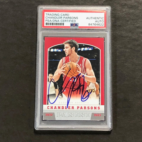 2012-13 Panini #212 Chandler Parsons Signed Card AUTO PSA/DNA Slabbed Rockets