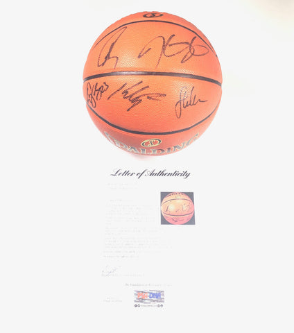 2017-18 Warriors Team Signed Basketball PSA/DNA Autographed LE Finals Ball